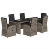 vidaXL 7 Parta Gar&eth;h&uacute;sgagnasett me&eth; Sessum Gr&aacute;tt P&oacute;l&yacute;rattan