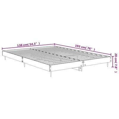 vidaXL Rúmskápur Brún Eik 135x190 cm Samsettur Viður