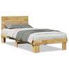 vidaXL R&uacute;mgrind me&eth; h&ouml;fu&eth;gafli &aacute;n d&yacute;nu 75x190 cm Solid Wood Eik