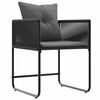vidaXL St&oacute;ll me&eth; p&uacute;&eth;i 4 pcs Svartur og Anthracite PE rattan