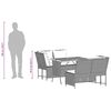 vidaXL 3 Hluta Gar&eth;s&oacute;fasett me&eth; Sessum Drappa&eth; P&oacute;l&yacute;rattan
