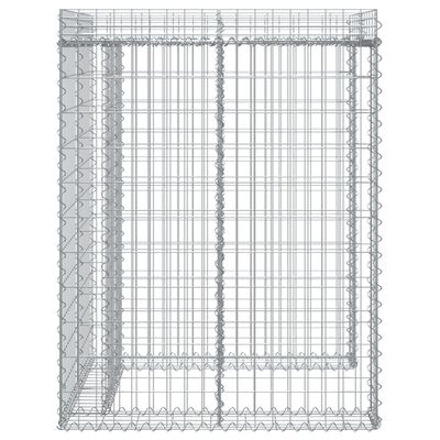 vidaXL Gabion Veggur fyrir Ruslatunnu 110x91x120 cm Galvaniserað Járn