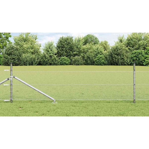 vidaXL Gir&eth;ingarp&oacute;stur Silfur 50 x 0,4 m (13 mm net) St&aacute;l