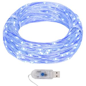 vidaXL Strengjaljós 40m 400 LED Blár 8 Aðgerð