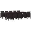 vidaXL Gar&eth;ur bor&eth;sett me&eth; p&uacute;&eth;i 11 pcs Br&uacute;nn Rattan