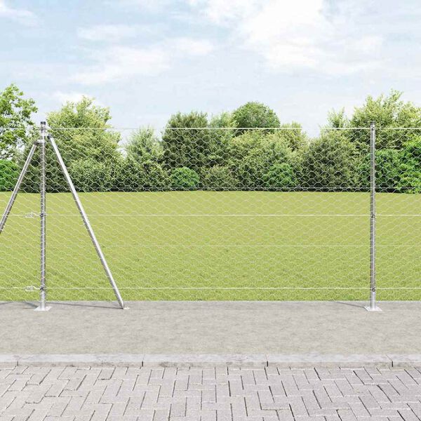 vidaXL Gir&eth;ingarp&oacute;stur Silfur 100 x 1,2 m (50 mm net) St&aacute;l