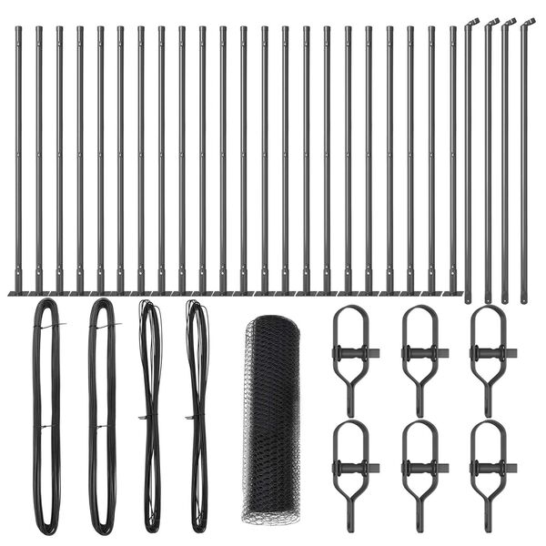 vidaXL Gir&eth;ingarp&oacute;stur Gr&aacute;r 50 x 1 m (25 mm nett) St&aacute;l og PVC