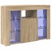 vidaXL Horn LED sj&oacute;nvarpssk&aacute;pur Sonoma Eik 100x40x68cm Samsettur vi&eth;ur