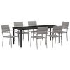 vidaXL Gar&eth;ur bor&eth;sett me&eth; p&uacute;&eth;i 7 pcs Gr&aacute;r p&oacute;l&yacute;rattan