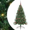 vidaXL Gervi fyrirfram l&yacute;stum j&oacute;latr&eacute; me&eth; 150 LED Gr&aelig;nn 120 cm PVC
