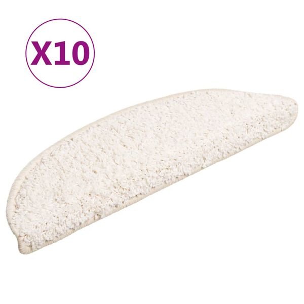 vidaXL Stigamottur 10 stk 56x17x3 cm hvítar hálfhringlaga