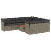 vidaXL 11 Hluta Gar&eth;s&oacute;fasett me&eth; Sessum Gr&aacute;r P&oacute;l&yacute;rattan