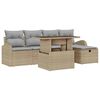 vidaXL Gar&eth;s&oacute;fa sett me&eth; p&uacute;&eth;i 6 pcs Drapplita&eth;ur Poly rattan