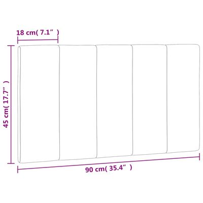 vidaXL Höfðagaflspúði Svartur 90 cm Flauel