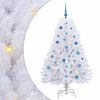 vidaXL Gervi hengdu j&oacute;latr&eacute; me&eth; 150 LED Hv&iacute;tt 150 cm PVC og st&aacute;l