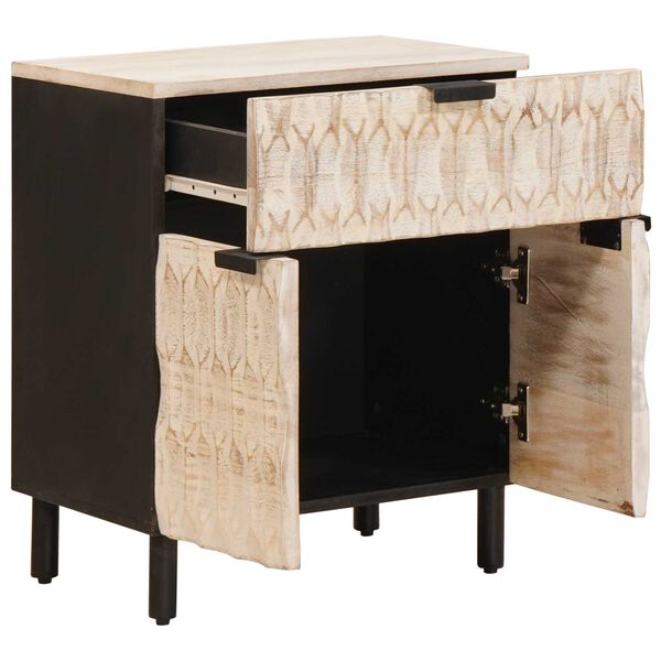 vidaXL Noat&ouml;flu sk&aacute;pur me&eth; sk&uacute;ffu Hv&iacute;tt 50 x 33 x 60 cm Hart mang&oacute;tr&eacute;