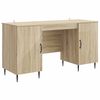 vidaXL Skrifbor&eth; Sonoma eikarlitur 142,5 x 50 x 75 cm Samsettur vi&eth;ur