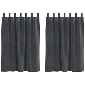 vidaXL Myrkratjöld 2 pcs Ljósgrár 140 x 140 cm Flauel