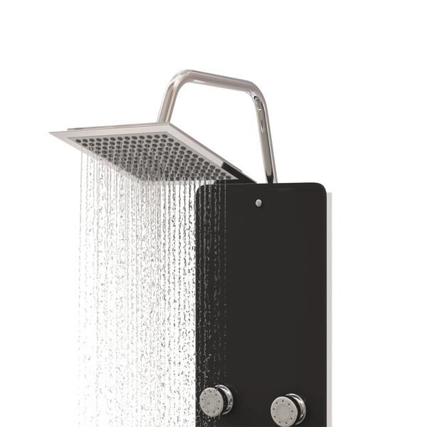 vidaXL Blöndunartæki í Sturtu Gler 25x47,5x130 cm Svart