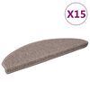 vidaXL Stigamottur 15 stk 65x21x4 cm d&ouml;kkbeis h&aacute;lfhringlaga st&oacute;rar