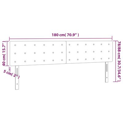 vidaXL LED Höfðagafl 180x5x78/88 cm Dökkgrænt Flauel