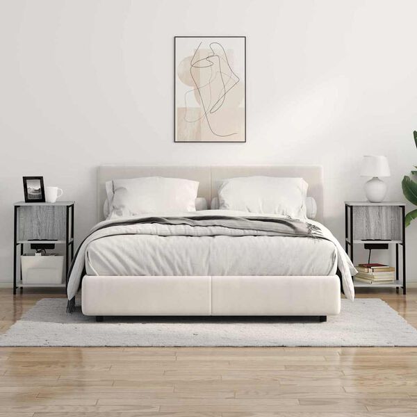 vidaXL Noat&ouml;flu sk&aacute;pur Gr&aacute;r Sonoma 38 x 31 x 61 cm Samsettur vi&eth;ur