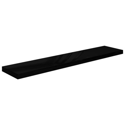 323778 vidaXL Floating Wall Shelf High Gloss Black 120x23,5x3,8 cm MDF