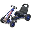 vidaXL Pedal Go Kart me&eth; stillanlegu s&aelig;ti bl&aacute;u