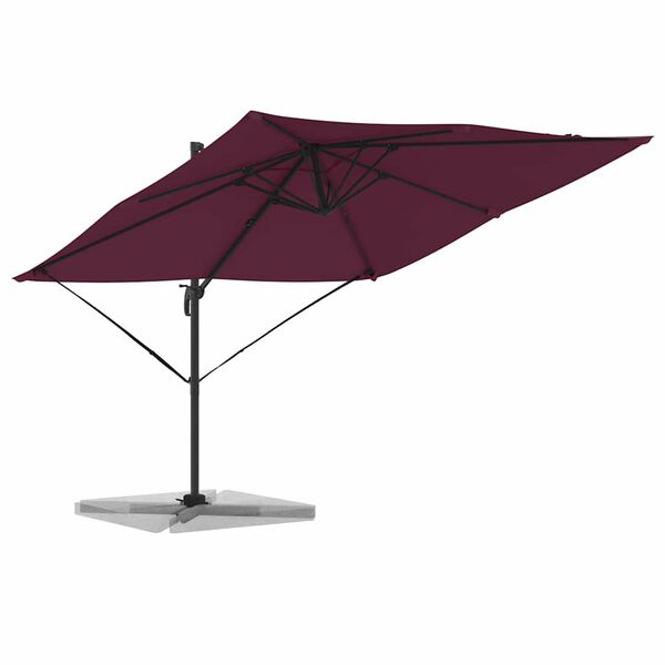vidaXL Roma Parasol Rauður 286 x 285 x 265 cm Pólýester og Aluminium