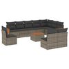 vidaXL 11 Hluta Gar&eth;s&oacute;fasett me&eth; Sessum Gr&aacute;r P&oacute;l&yacute;rattan