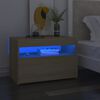 vidaXL N&aacute;ttbor&eth; me&eth; LED Lj&oacute;sum Sonoma Eik 60x35x40 cm