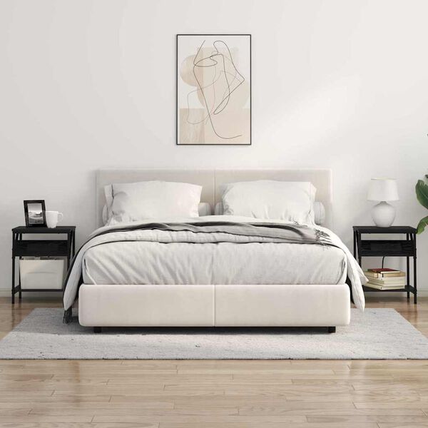 vidaXL Noat&ouml;flu sk&aacute;pur Svartur Eik 38 x 30 x 48 cm Samsettur vi&eth;ur