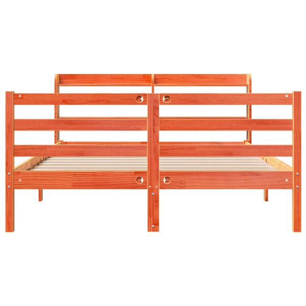 vidaXL R&uacute;mgrind &aacute;n D&yacute;nu Vaxbr&uacute;nn 160x200 cm Gegnheil Fura