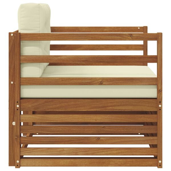 vidaXL &Uacute;ti s&oacute;fasett Solid Akas&iacute;uskei&eth; og P&oacute;lyester N&aacute;tt&uacute;rulegur