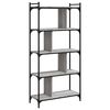 vidaXL B&oacute;kahilla me&eth; 5 Hillum Gr&aacute;r Sonoma 76x32x158 cm Samsettur Vi&eth;ur