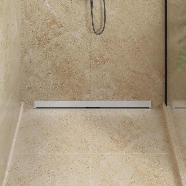 vidaXL Vegghengt sturtusk&oacute;lp Silfur 90 cm Ry&eth;fr&iacute;tt st&aacute;l 304