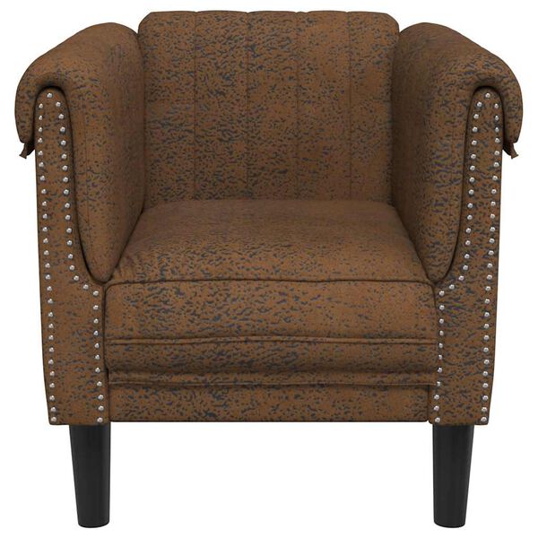 vidaXL Sofa Chair Brown Faux Suede Leather