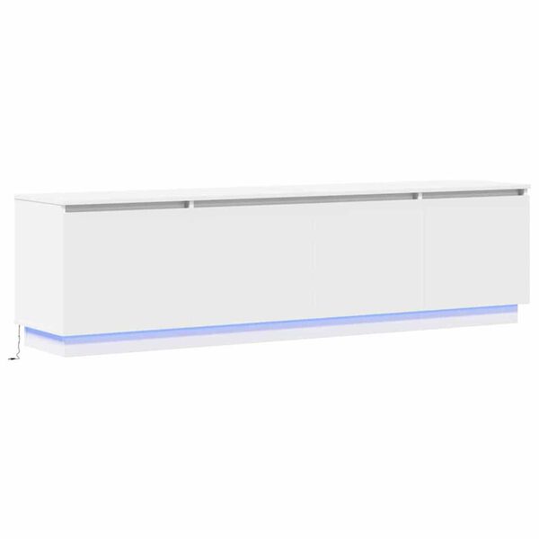 vidaXL Sjónvarpsskápur með LED Hvítt 180 x 38 x 49 cm Samsettur viður
