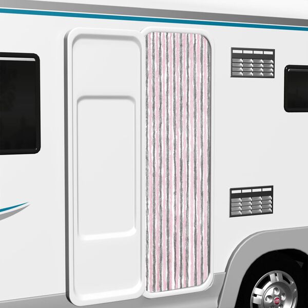 vidaXL Skord&yacute;ratjald Silfurgr&aacute;tt og Bleikt 56x185 cm &THORN;r&aelig;&eth;ir