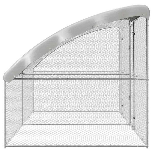 vidaXL Hænubúr Silfur 400 x 200 x 198.5 cm Sinkhúðað stál