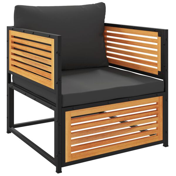 vidaXL 5 Hluta Gar&eth;s&oacute;fasett me&eth; Sessum Gegnheill Akas&iacute;uvi&eth;ur