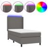 vidaXL H&oacute;lfa&eth; Springr&uacute;m me&eth; D&yacute;nu&LED Gr&aacute;tt 90x200 cm Gervile&eth;ur