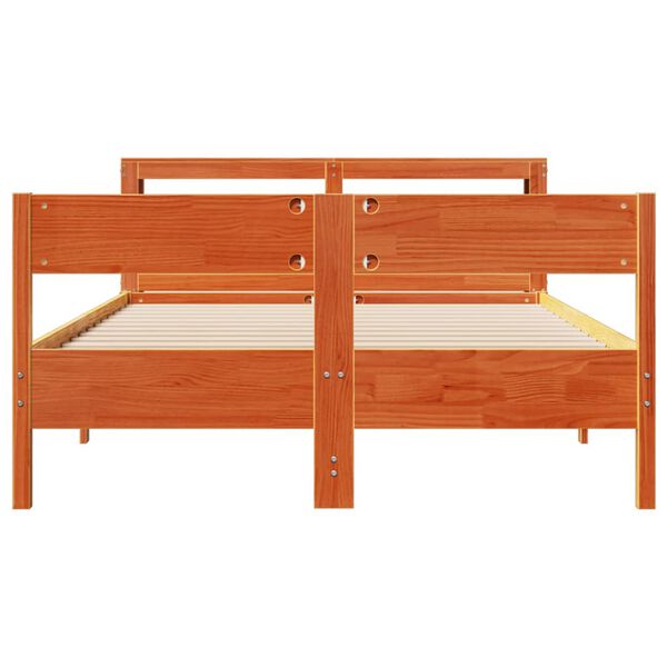 vidaXL R&uacute;mgrind &aacute;n D&yacute;nu Vaxbr&uacute;n 120x200 cm Gegnheil Fura