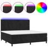 vidaXL H&oacute;lfa&eth; Springr&uacute;m me&eth; D&yacute;nu&LED Svart 200x200cm cm Flauel