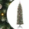 vidaXL Gervi mj&oacute; j&oacute;latr&eacute; me&eth; 300 LED me&eth; standi Gr&aelig;nn og hv&iacute;tur 210 cm