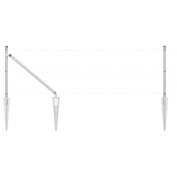 vidaXL Girðingarpóstur Annað 52 pcs Grár 3,2 x 3,2 x 120 cm Stál