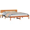 vidaXL Ramsv&iacute;k me&eth; h&ouml;fu&eth;gafl Vaxbr&uacute;nn 180 x 200 cm Solid furuhikk