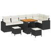 vidaXL Gar&eth;s&oacute;fa sett me&eth; p&uacute;&eth;i 11 pcs Svartur og krem p&oacute;l&yacute;rattan