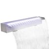 R&eacute;tthyrndur Foss fyrir sundlaug me&eth; LED Lj&oacute;sum Ry&eth;fr&iacute;tt St&aacute;l 60 cm