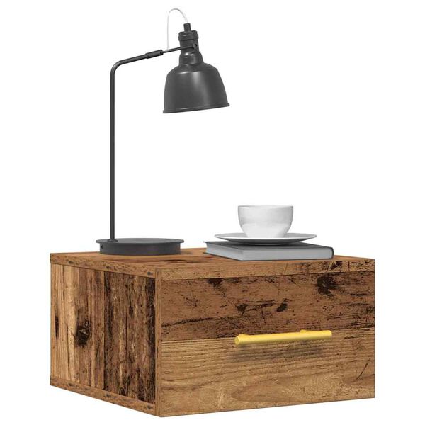 vidaXL Noat&ouml;flu sk&aacute;pur Vegghengt 2 pcs Gamalt timbur 35 x 35 x 20 cm